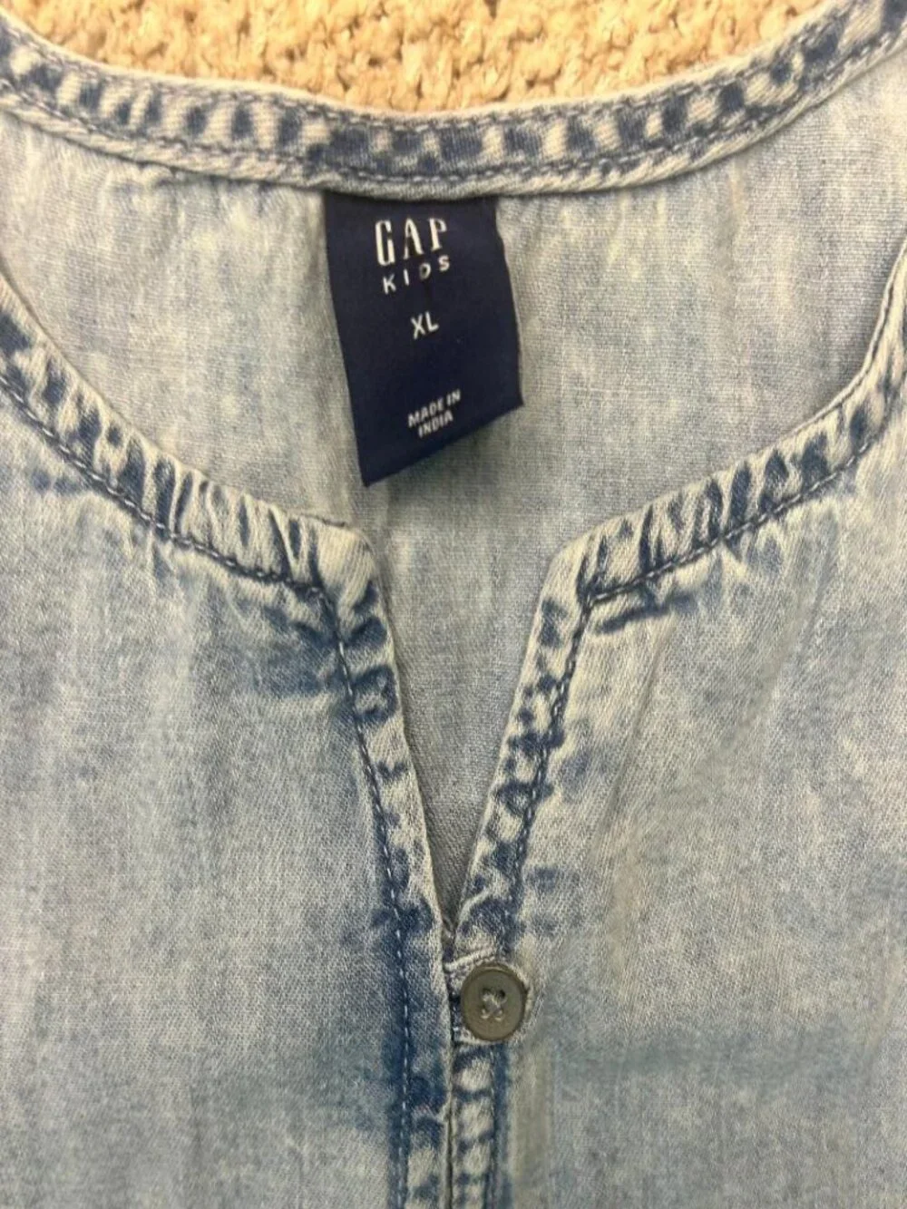 GAP Girls Tiered Denim Dress with Washwell